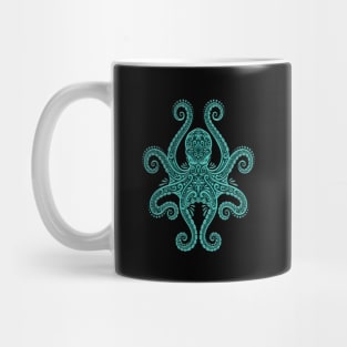 Intricate Teal Blue Octopus Mug